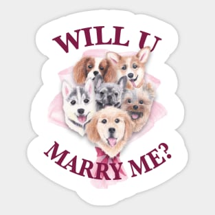 Puppies Proposal Sticker